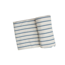 Swaddle Blanket - Faded Denim & Sugar Swizzle Stripe - Confetti Interiors-Angel Dear