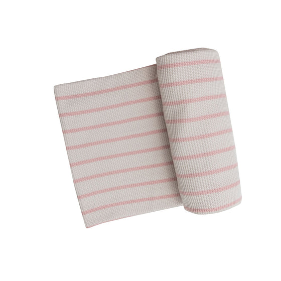Swaddle Blanket - French Stripe Silver Pink & White Sand - #confetti-gift-and-party #-Angel Dear