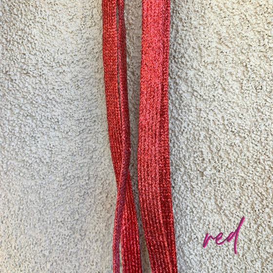 Team Spirit Shimmer Shoelaces - RED - Confetti Interiors-Nikki Lee Wholesale