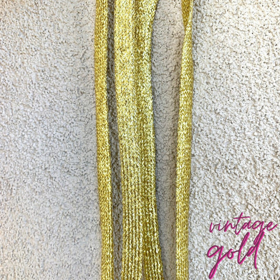 Team Spirit Shimmer Shoelaces - VINTAGE GOLD - #confetti-gift-and-party #-Nikki Lee Wholesale