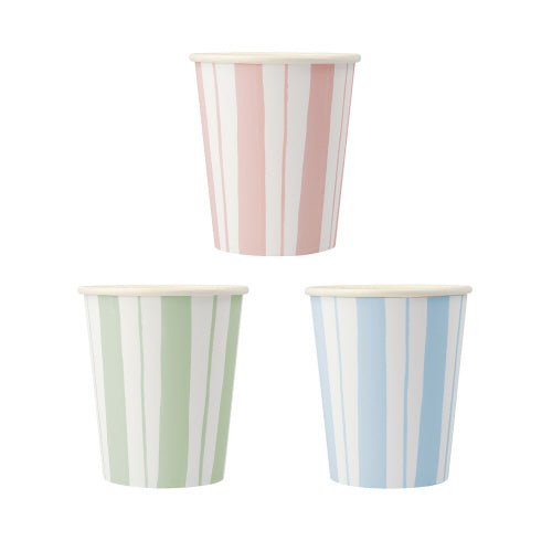 Ticking Stripe Cups - Confetti Interiors-Meri Meri