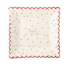  Valentine Red Scattered Heart Scalloped 8" Plate My Mind’s EyeConfetti Interiors