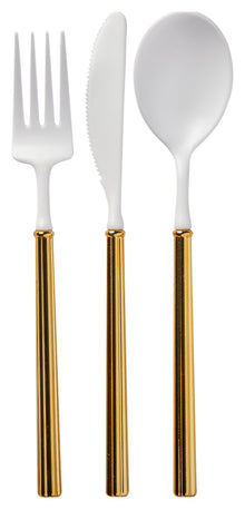  Villa Flatware White/ Gold - #confetti-gift-and-party #-Sophistiplate Simply Baked
