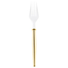  White Cocktail Forks w/ Gold Handle Sophistiplate Simply BakedConfetti Interiors