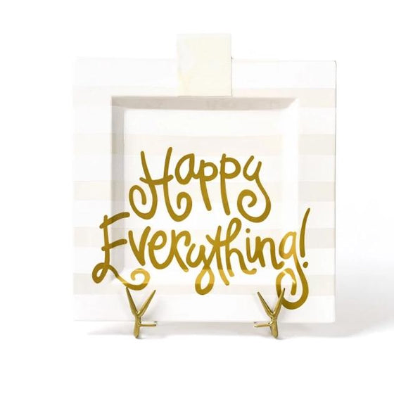 White Stripe Happy Everything Big Square Platter - #confetti-gift-and-party #-Happy Everything