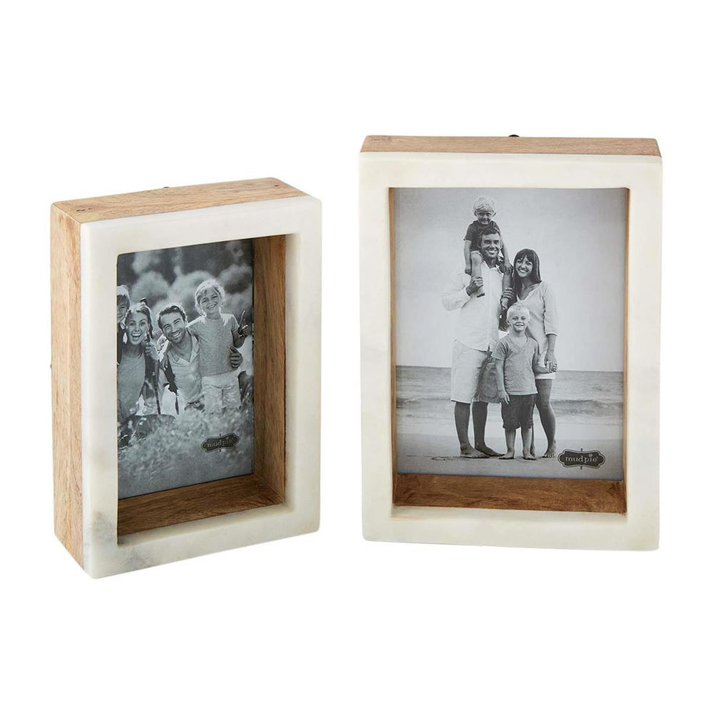 Wood and Marble Shadow-Box Frame - #confetti-gift-and-party #-Mud Pie