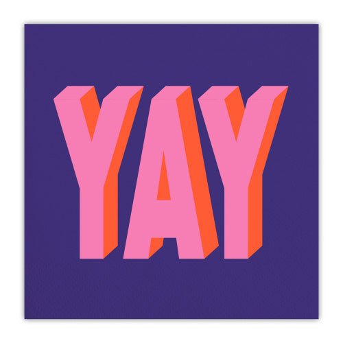 YAY Purple Napkins - #confetti-gift-and-party #-Slant