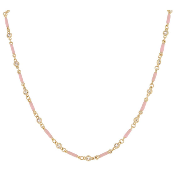Zoe Necklace with Enamel Bars and clear crystal links by Confetti Interiors at Confetti Gift and Party
